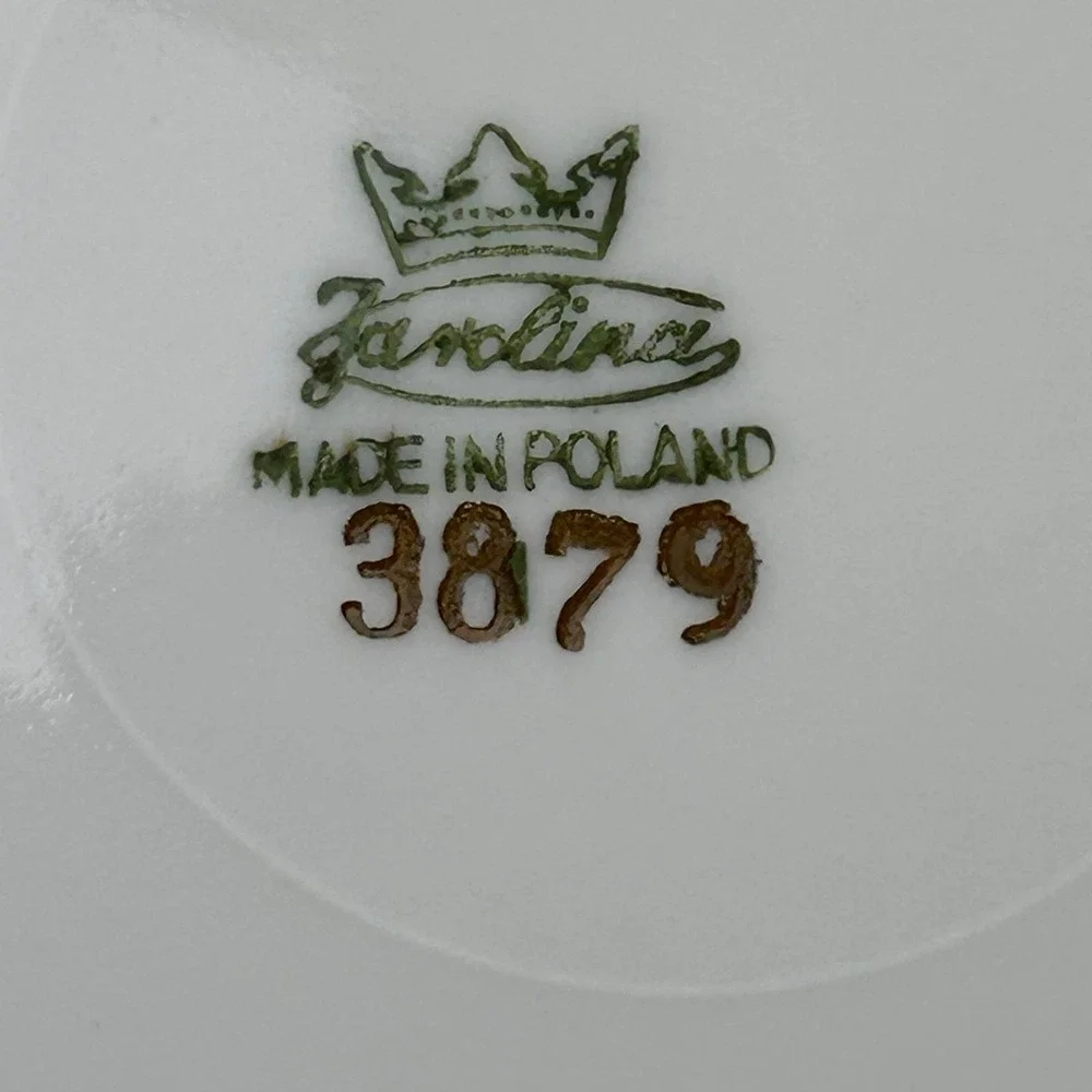 Favolina Karolina Jarolina Poland China Dinner Plate Silver Scalloped 3879‎ 8